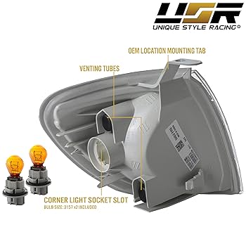 Amazon.com: USR Tundra Sequoia Clear Corner Lights - Front