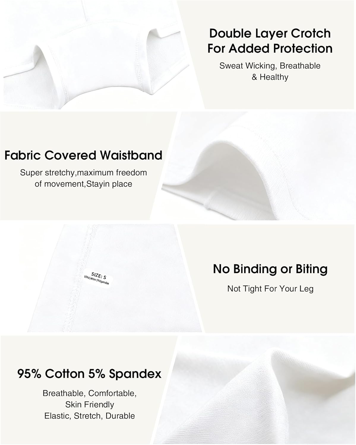 4 Pack Women's Cotton Boyshorts Panties Boxer Briefs for Ladies Full Coverage Underwear - Image 6