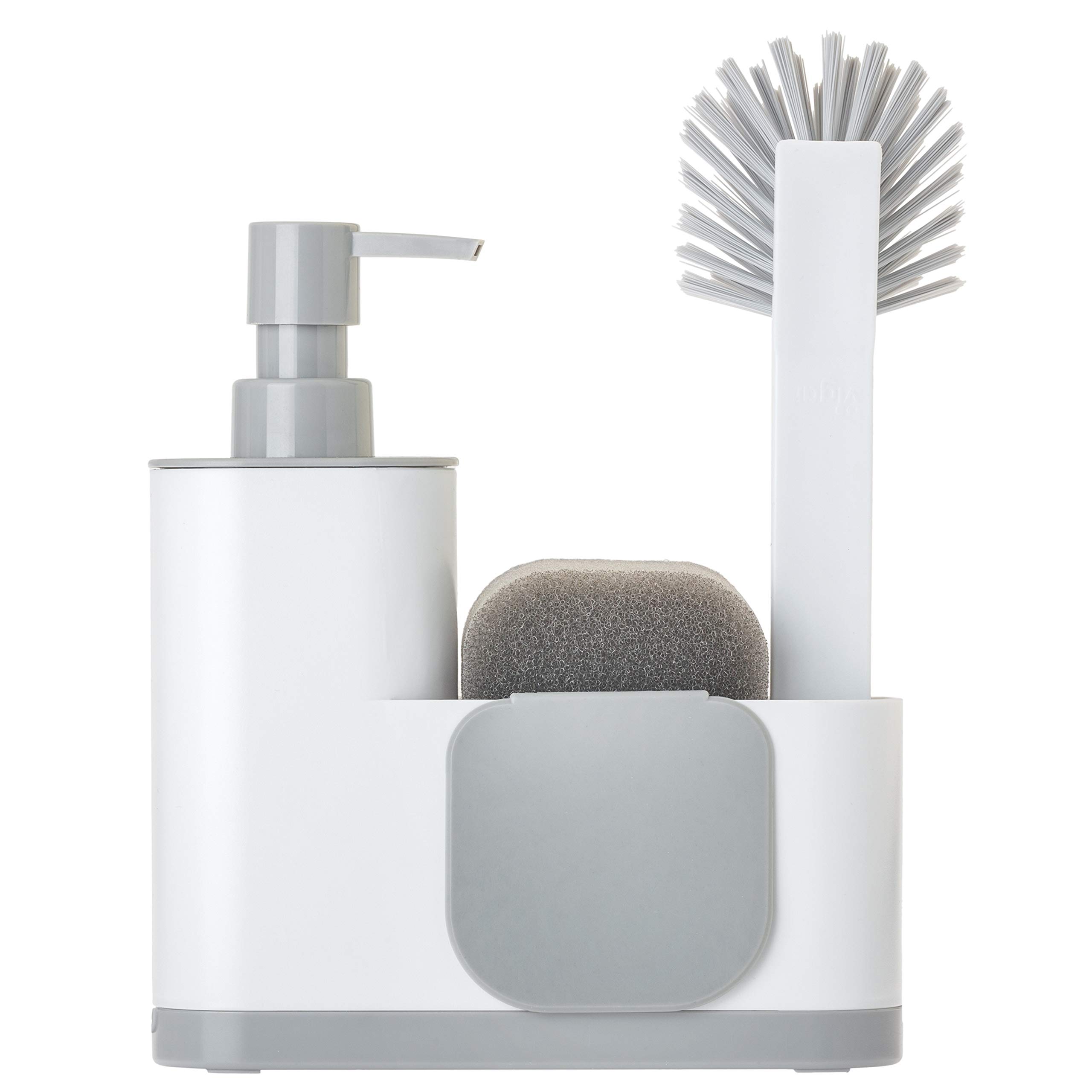 VIGAR Monobloc 4-Piece Sink Set, White, 350 Milliliters, Plastic, Grey