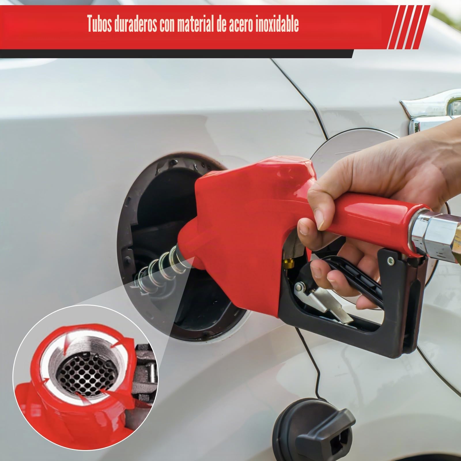 Pistola de Combustible Diesel Automática on Cierre Automático y Conectores de 1 Pulgada y 3/4 Pulgada para Diésel, Gasolina y Queroseno