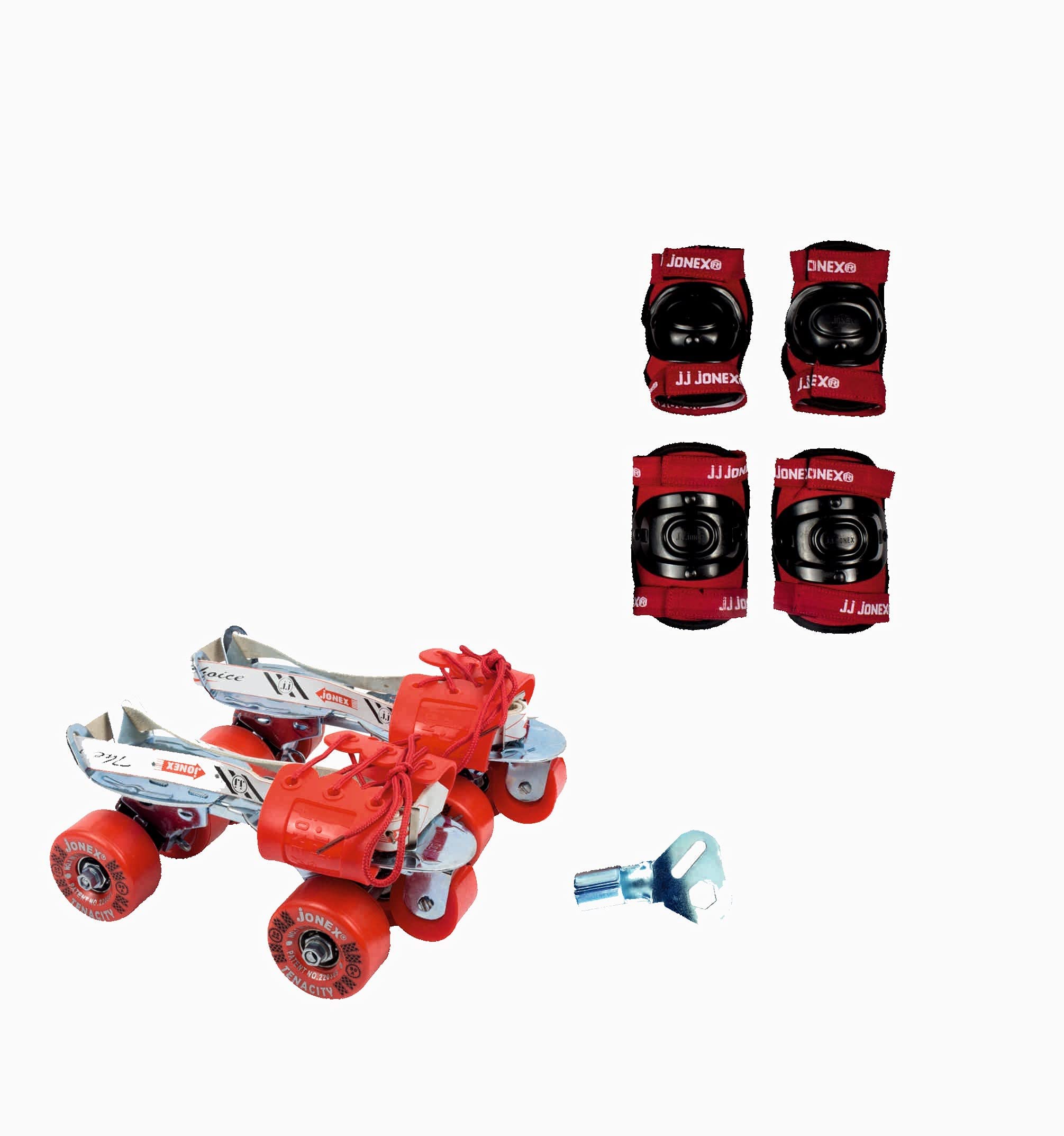 JJ JONEX Adjustable Roller Skates for Adults and Youth - Outdoor & Indoor Illuminating Skates (MYC) With Protective Set
