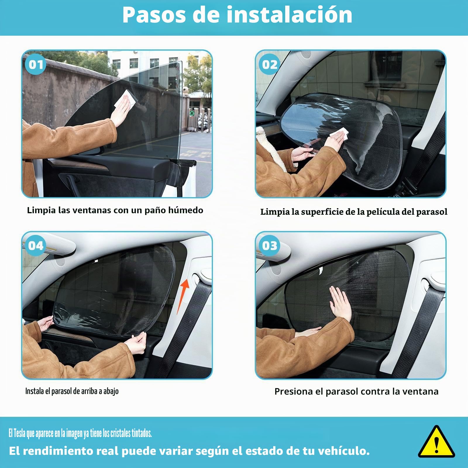 ZATOOTO Juego de 2 Protectores solares para Coche para bebés para Tesla Model Y, Parasol para Coche para niños para la Ventana Lateral Trasera con protección UV, Protector Solar Autoadhesivo para