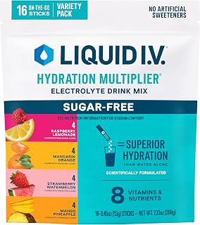 Liquid I.V. Sugar Free Electrolyte Powder, Discovery Variety Pack, 16 Count | Scientifically Formulated | Clinically Proven Hydration | Zero Sugar | No Artificial Sweeteners | Non-GMO | Powder Drink Mix
