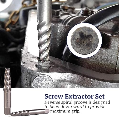 Miniatura 7 de Juego de 36 extractores de tornillos y pernos, 2 en 1, removedor de tuercas de llanta multilínea, kit de herramientas de extracción de tornillos