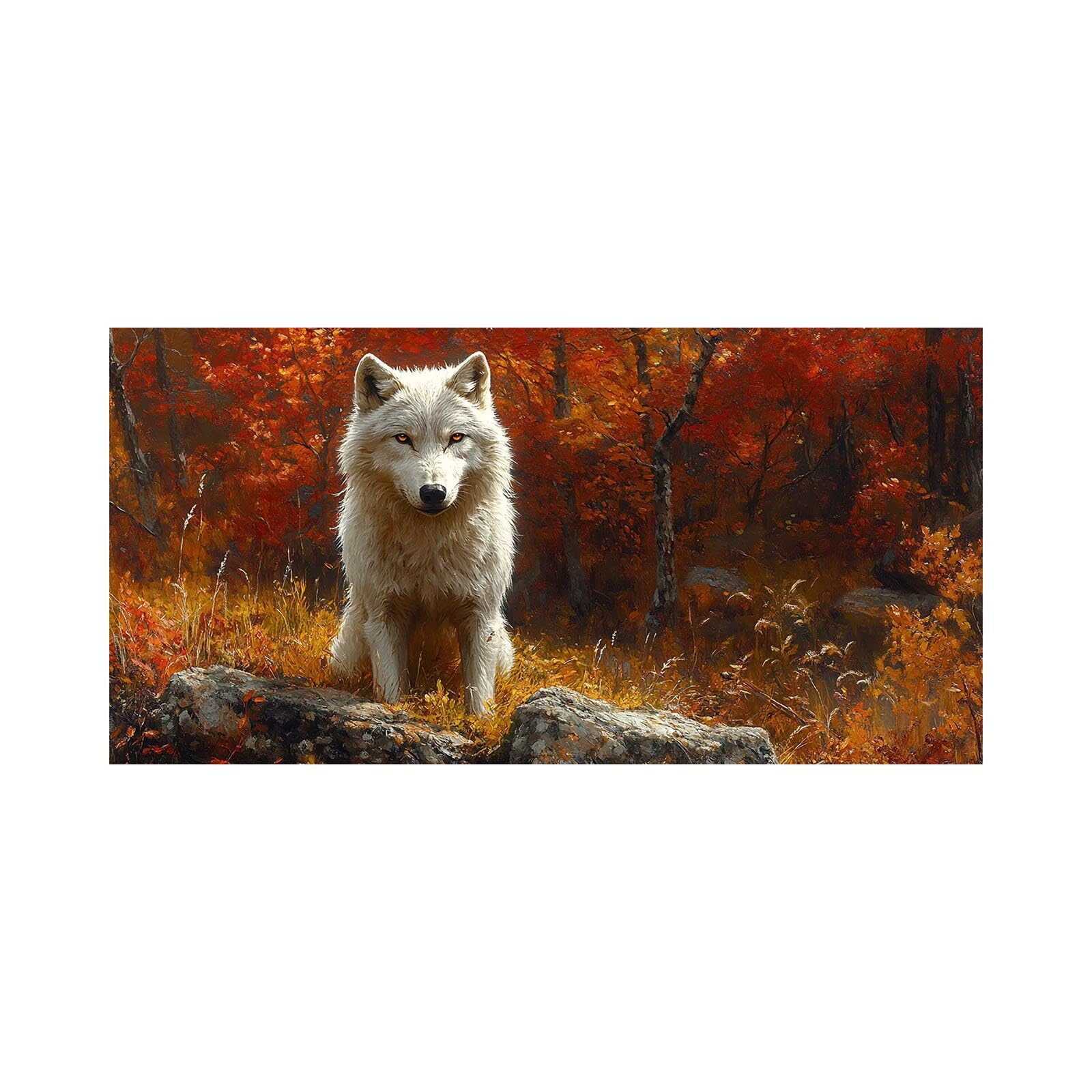 Zestawy sztuki diamentowej 5D wilk dla dorosłych, krajobraz, malarstwo diamentowe, kryształ, sztuka, haft krzyżykowy, zestaw do haftowania, 61 x 112 cm, do samodzielnego malowania według numerów, z