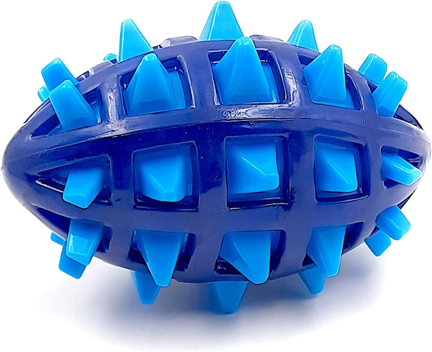 Pet Believe 3.5" Spiky Squeak & Light Football for Dogs - Durable, Rubber Bouncy Puppy Fetch & Chew Toy for Your Pet, Colors Will Vary