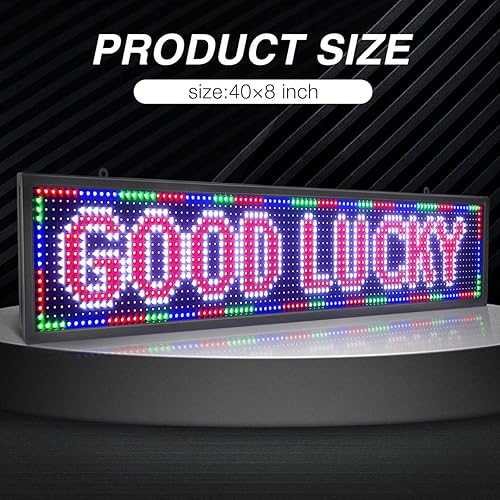 Miniatura 4 de P10 - Letrero de desplazamiento LED de 40 x 8 pulgadas, RGB a todo color WiFi programable, pantalla LED con alta resolución, alto brillo y nueva