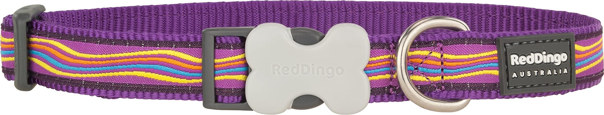 Red Dingo Dream Stream Purple Dog Collar, Medium/Large/20mm