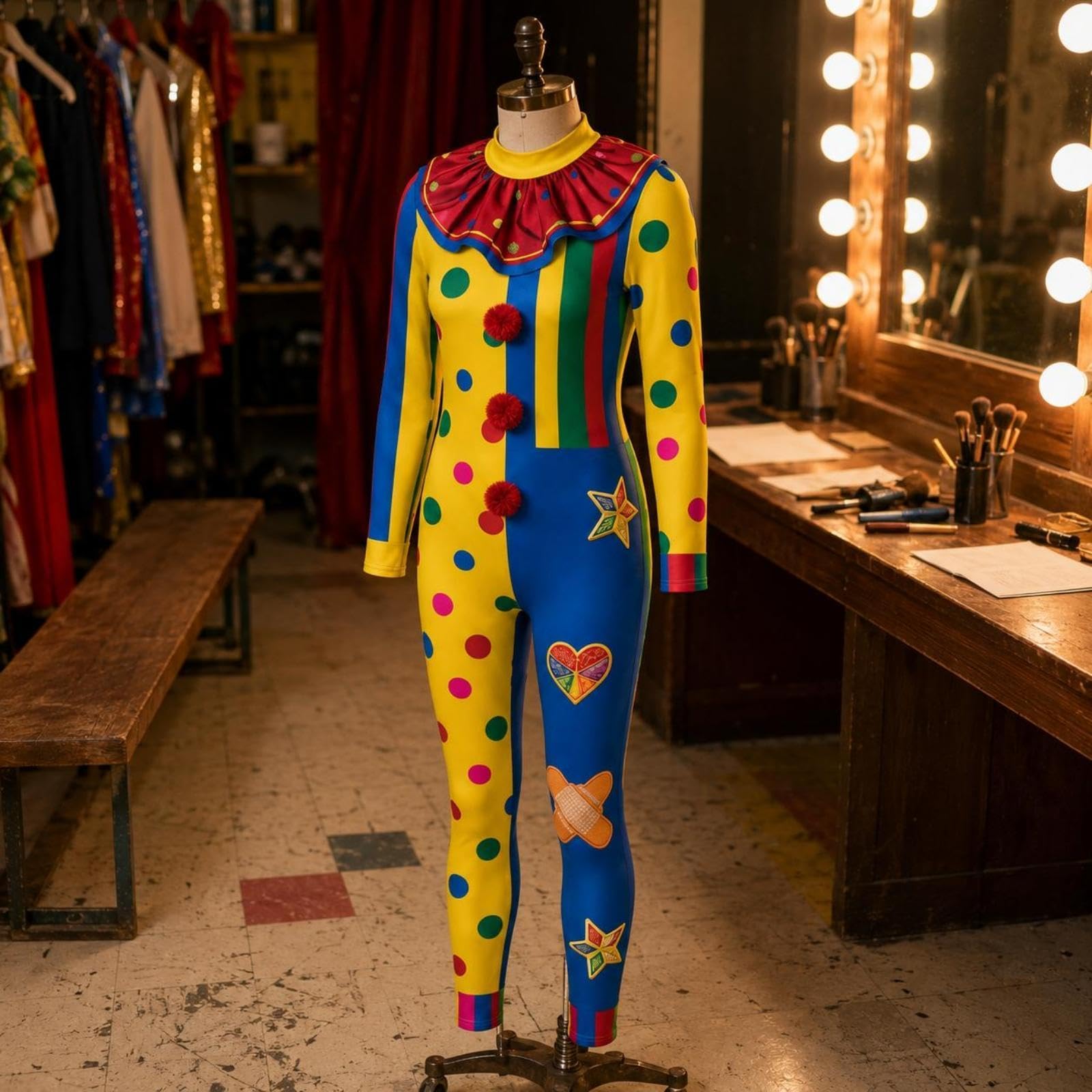 Scarpe Da Clown per Adulti Cosplay Giochi di Ruolo Calzature Halloween Costumi Spettacoli Teatrali Festival Festa a Tema Tuta Da Clown Aderente Lunga