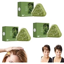 2026 New Nature Seven Green Soap Triangle Shampoo Bar, Usman Grass Shampoo Conditione Bar, Calming & Strengthens Hair for Women and Mens, Natural Plant-Based Solid Soap 3