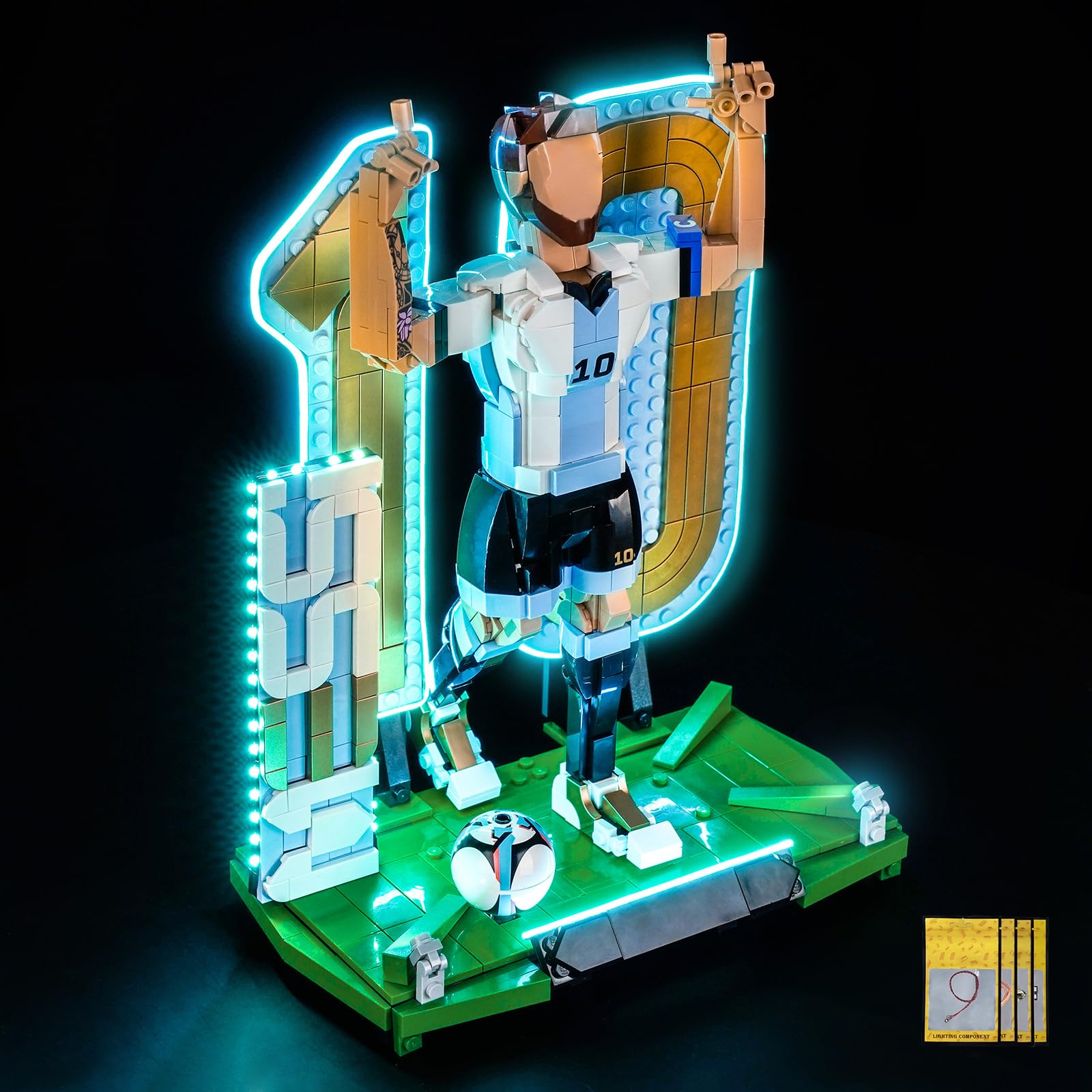LocoLee Licht Kit kompatibel mit Lego Lionel Messi Fußballlegende, (kein Modell, nur Licht) Dekorative Beleuchtung Set Compatible with Lego 43015 Lionel Messi Soccer Legend