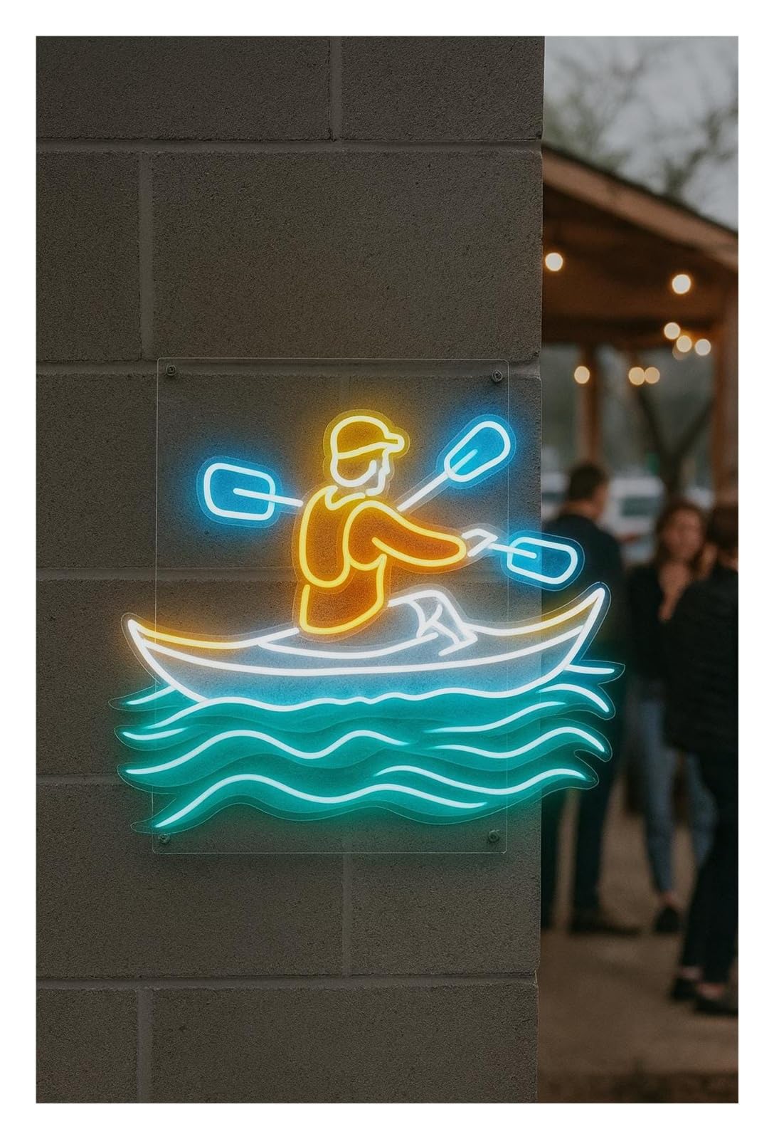 Shouxi B Sign Lamp Kayak Neon Sign Water Sport Canoe For Gameroom Edroom Ar Livingroom Irthday Party Wall Decoration 51Cm