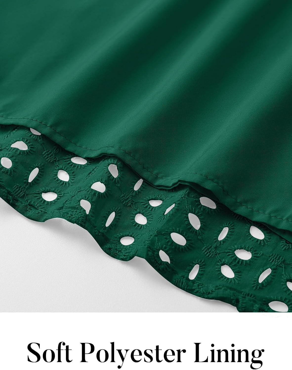 MEROKEETY Women's 2026 Summer Short Sleeve Mini Dress V Neck Ruffle Hollow Out Eyelet Lace Dresses - Image 6