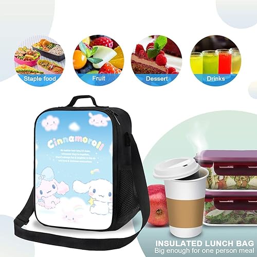 Miniatura 4 de Cinnamoroll - Lindas bolsas de almuerzo para mujeres, bolsa térmica de dibujos animados, lonchera para adultos, oficina, trabajo, picnic, viajes