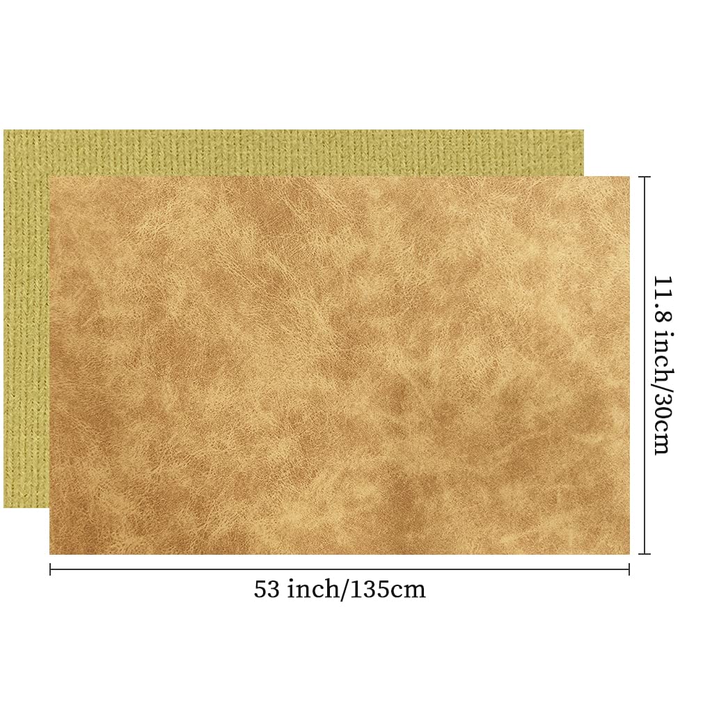 XHT Suede Faux Leather Fabric 30x135cm Waterproof Synthetic PU Leather for Earrings Pouches Hair Bows Making (Light Brown) - Image 4