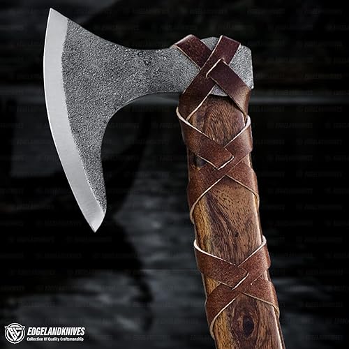Miniatura 2 de Hacha vikinga con funda, el mejor regalo vikingo para hombres, hacha vikinga de 18 pulgadas, cabeza de hacha vikinga de acero al carbono resistente