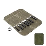 Waxed Canvas Chef Knife Roll Bag | Multi-Slot Protector Professional Organization for Kitchen Tools & Cutlery - Secure Blade Holder Travel Pouch & Multi-Purpose Storage Case