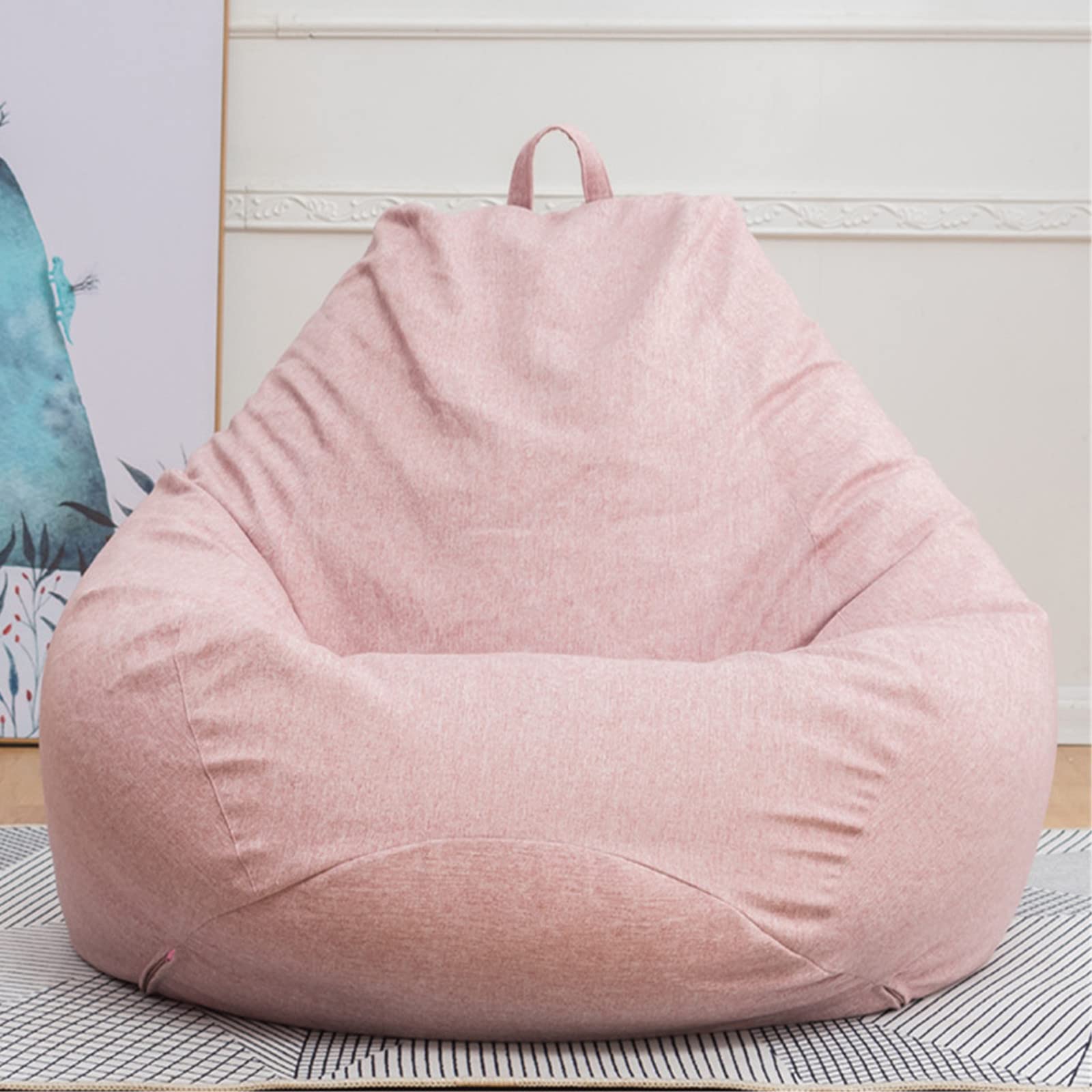 Highdi Pouf Poltrona Sacco Bambini & Adulti Bean Bag Fodera per Sacco di Fagioli per Decorazione della Soggiorno Camera Giardino Salotto Balcone, Senza Ripieno (Rosa,100x120cm)