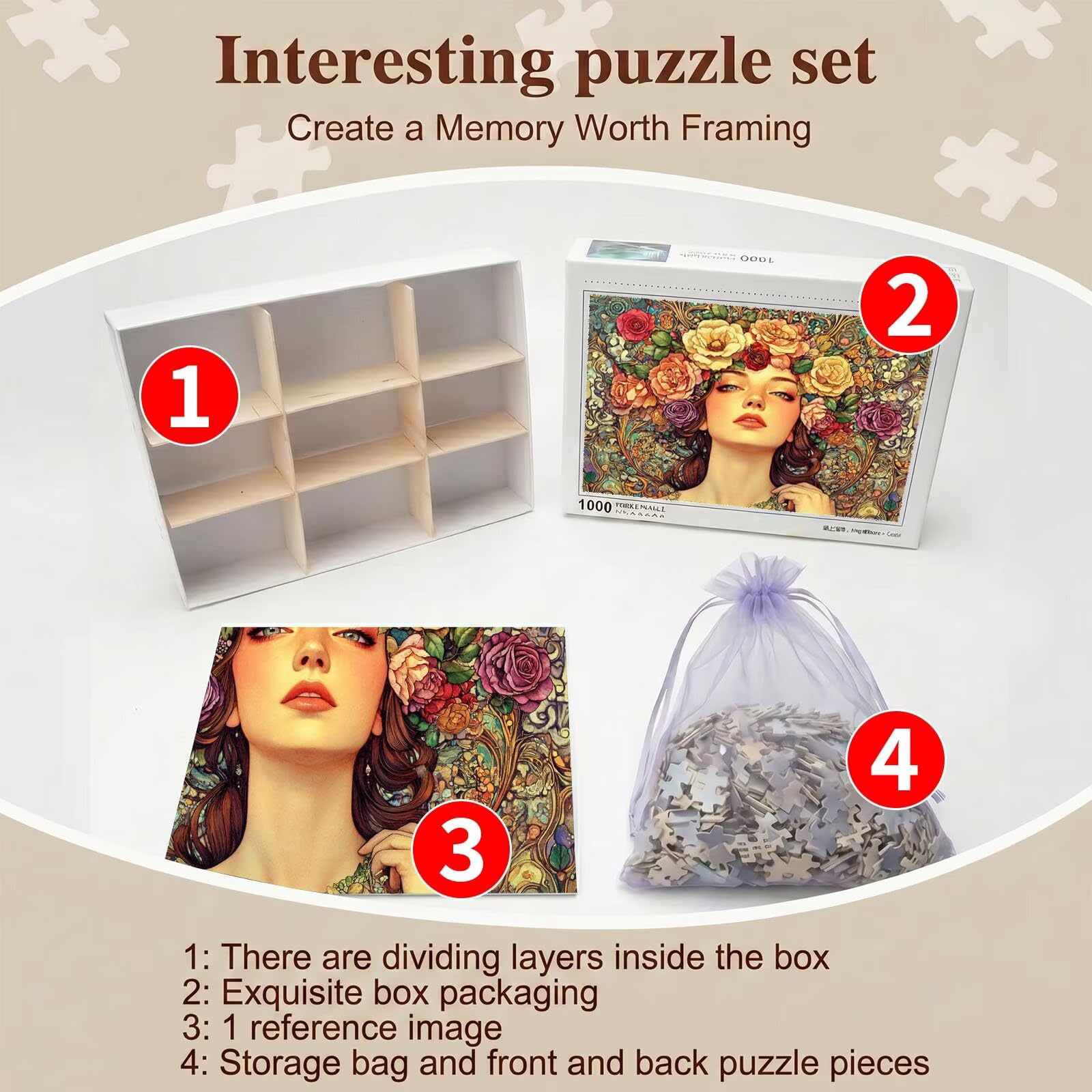 Bellezza pianta Puzzle 2000 Pezzi per Adulti, Puzzle in Legno - Collezione Classica con Poster Incluso -Sfida di Concentrazione e Passatempo Antistress, Gioco Educativo per Famiglia, 99 x 70 cm f0-763