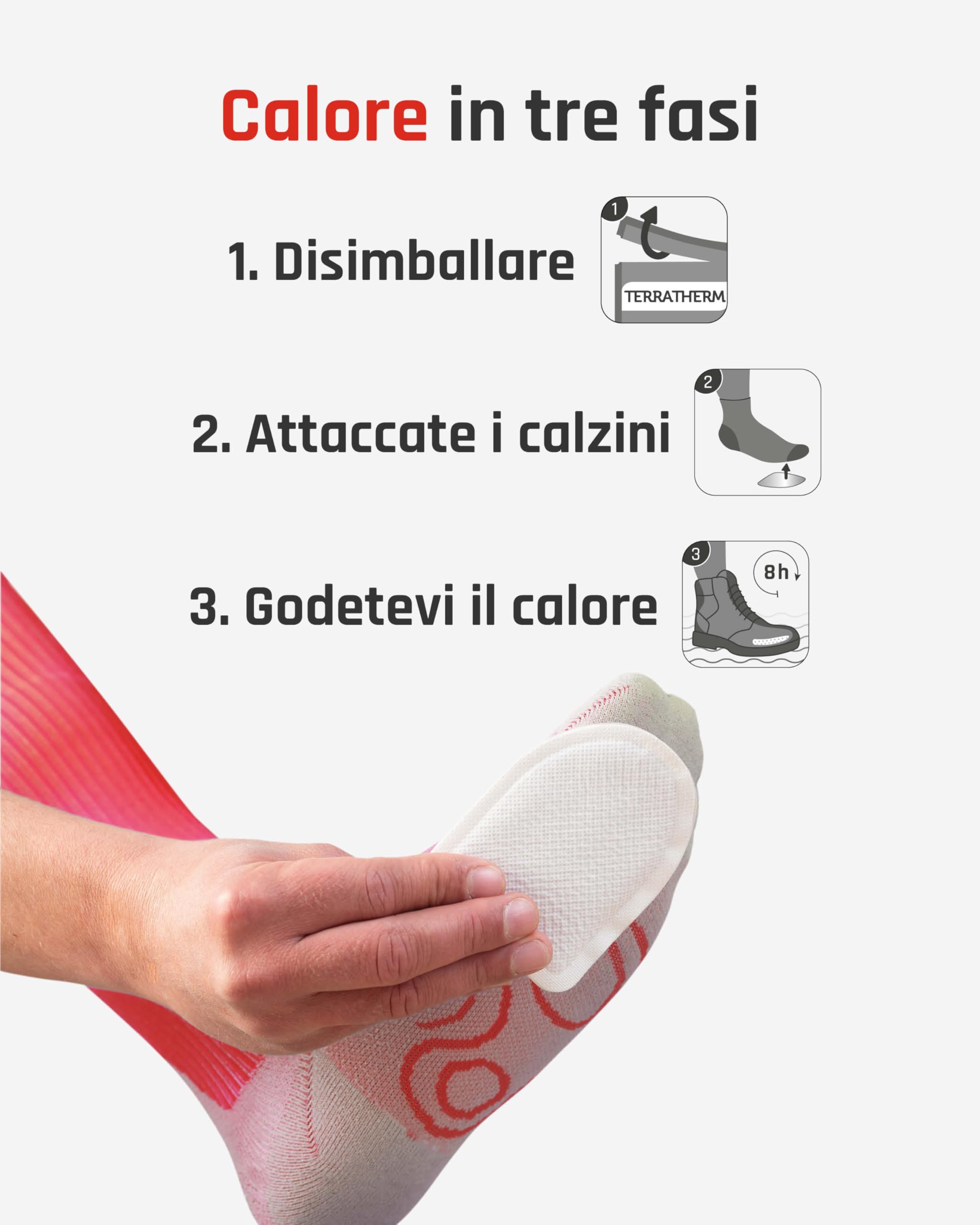 TerraTherm Scaldapiedi - attivato dall’Aria - 8 Ore di Calore - 5, 10 o 30 Paia - scalda Piedi per Scarpe - scaldini Piedi Adesivi