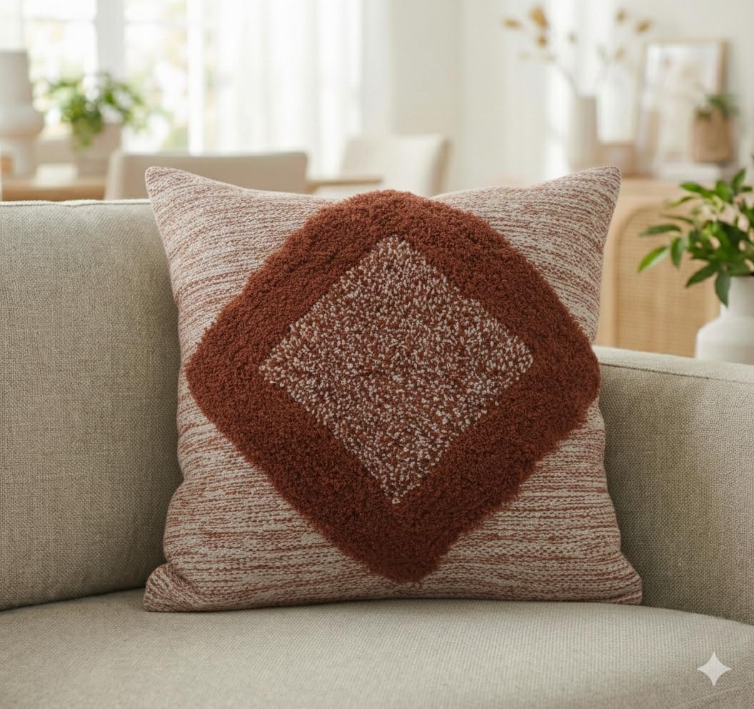 TreeWool Dekorativer Boho-Kissenbezug – ohne Füllung – (45 x