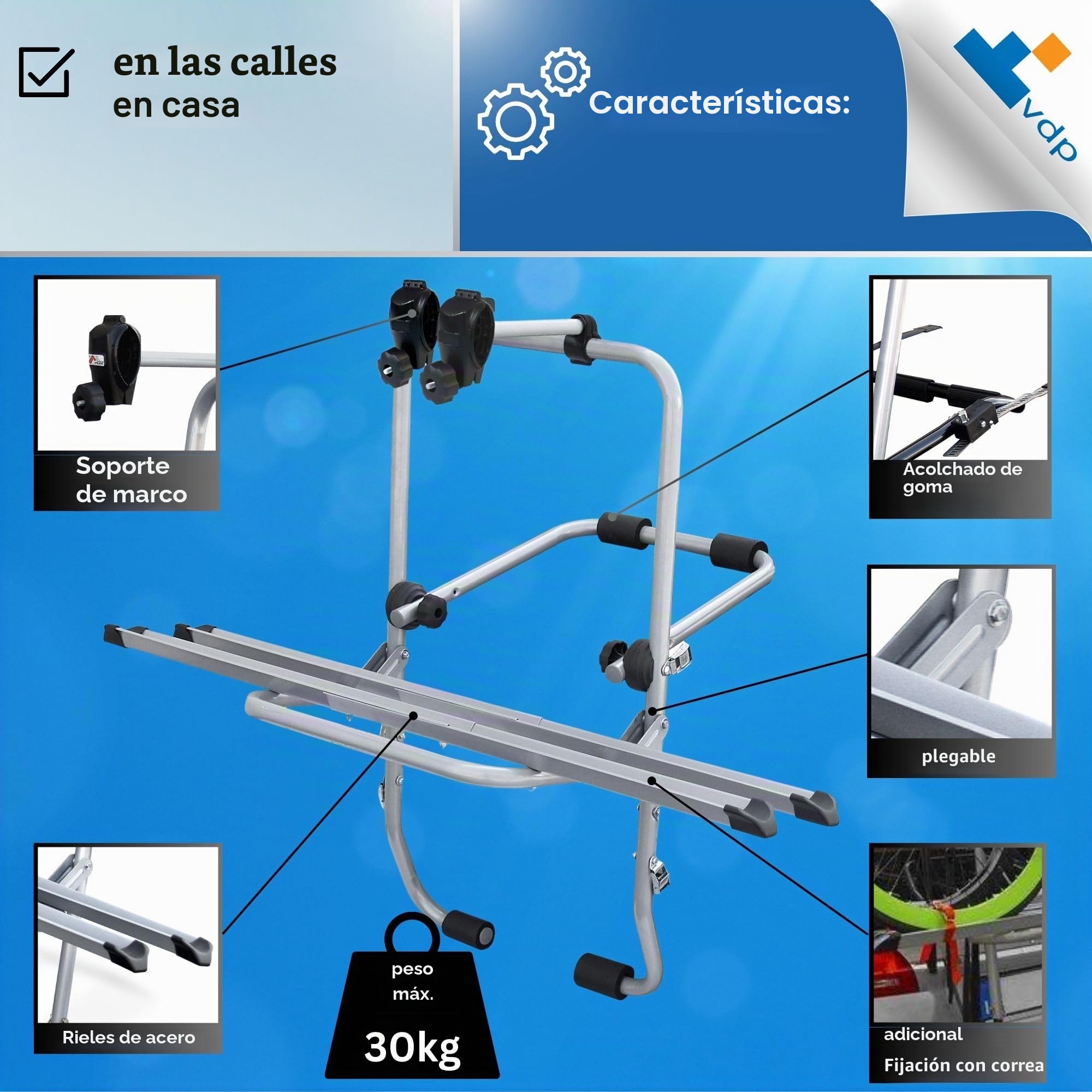 Menabo 000039100000 Steel Bike Portabicicletas de Vuelta, Acero, con 2 Carriles