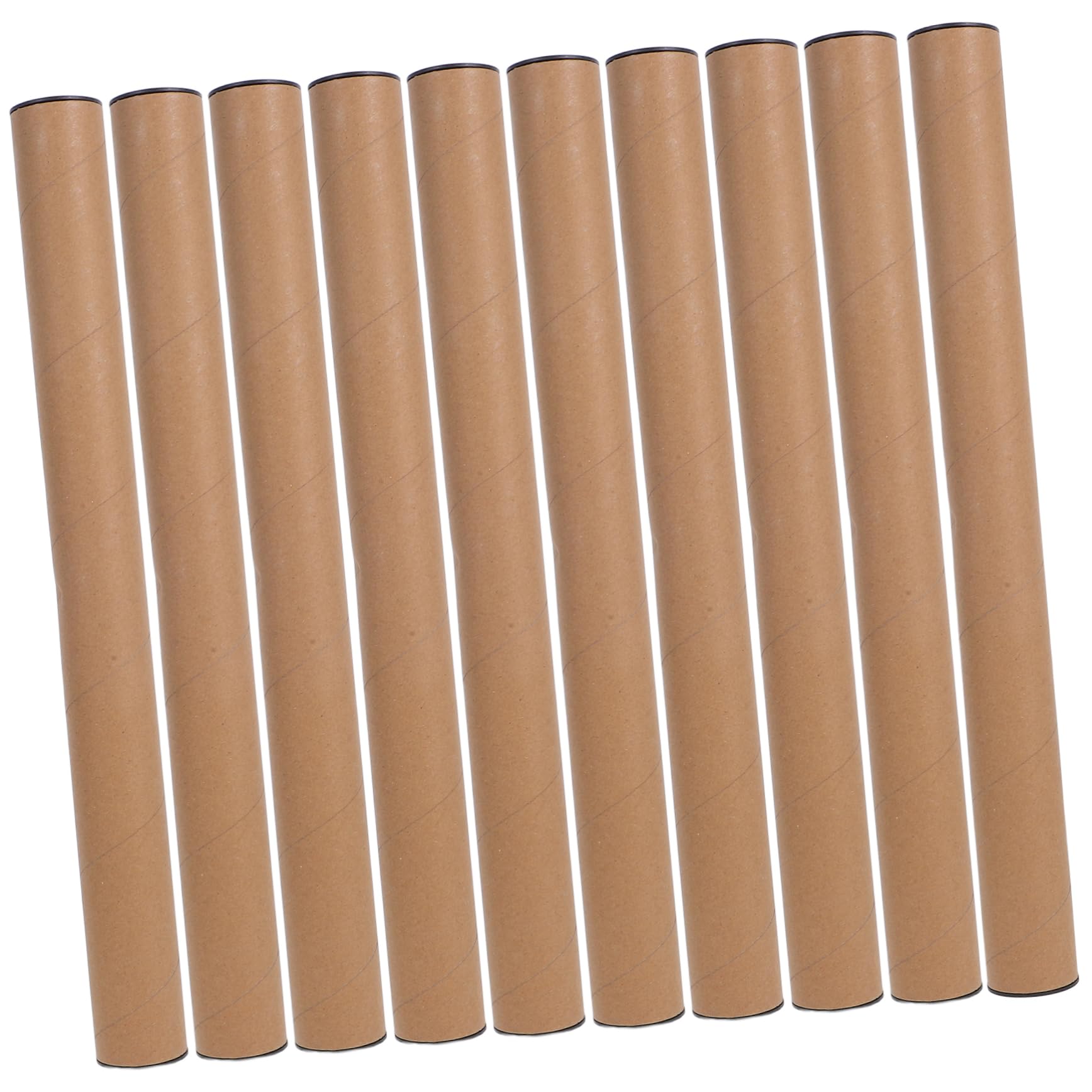 Veemoon 10pièces Lot de Tubes Expédition Carton Kraft avec Bouchons de Sécurité pour Envoi de Documents Affiches Plans