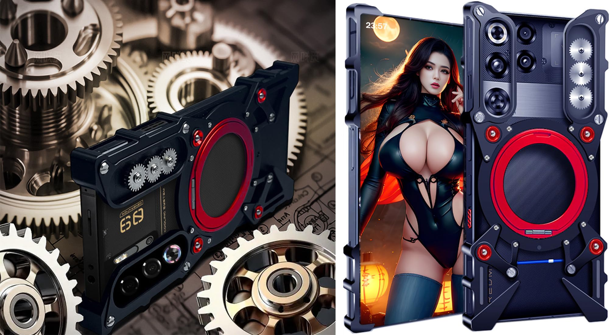 Funda de Teléfono Móvil para Nubia Redmagic 11 Pro, Carcasa para ZTE Red Magic 11 Pro+, Estuche con Marco Metálico, Armadura -Negro