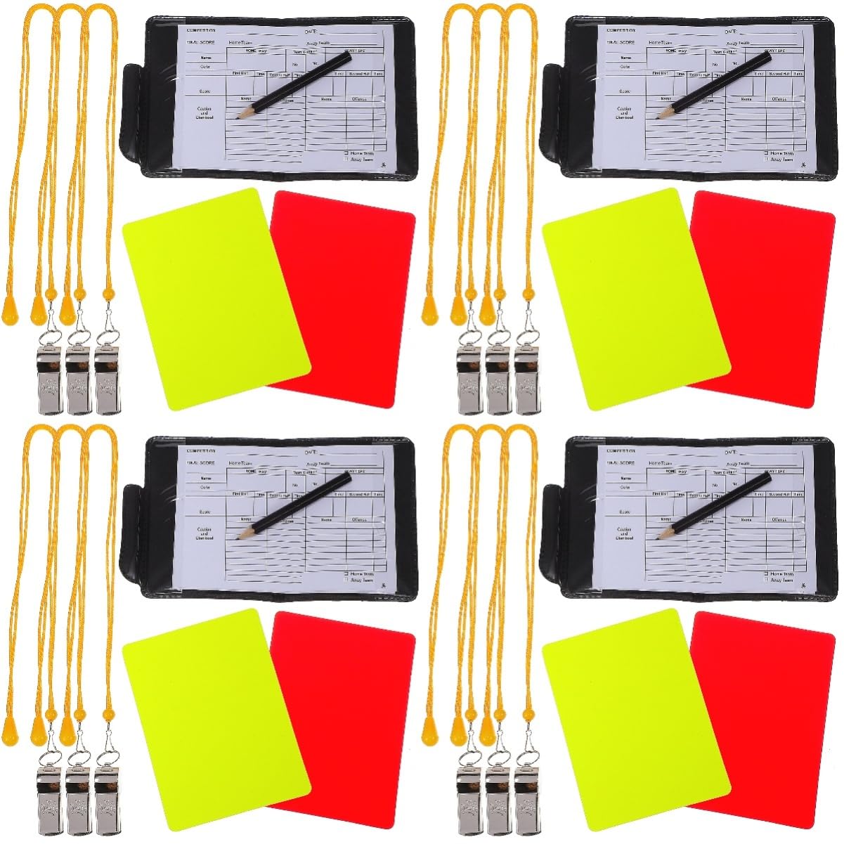 BESPORTBLE Match-Schiedsrichter-Set Schiedsrichterfahnen Bowling-scorekarten Fußball-Schiedsrichter-Clips Straffahne Fußball-schiedsrichtersocken Bausatz Rotes Und Gelbes Karten-PVC