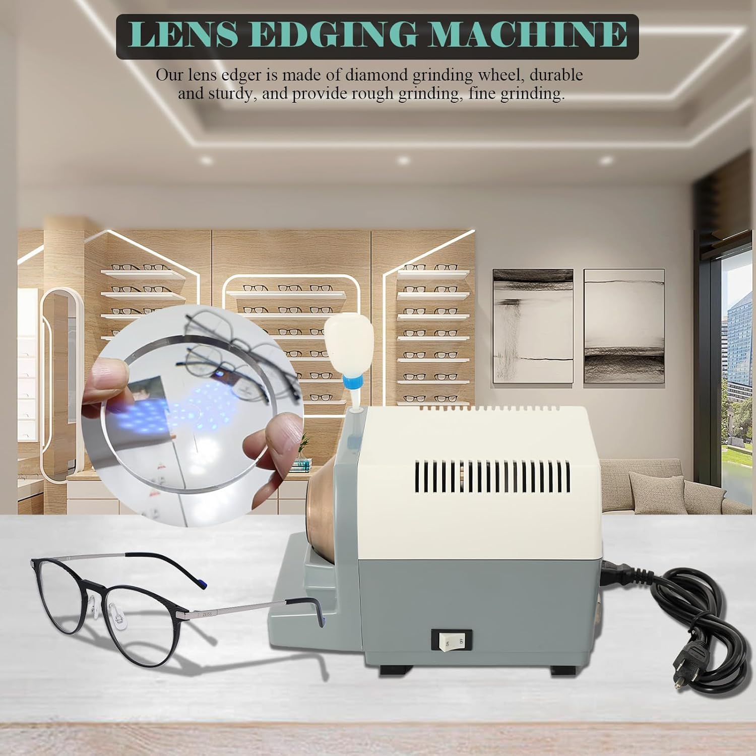 High Speed Optical Precise Grinding Machine Hand Lens Edging Manual Edger Nh-100