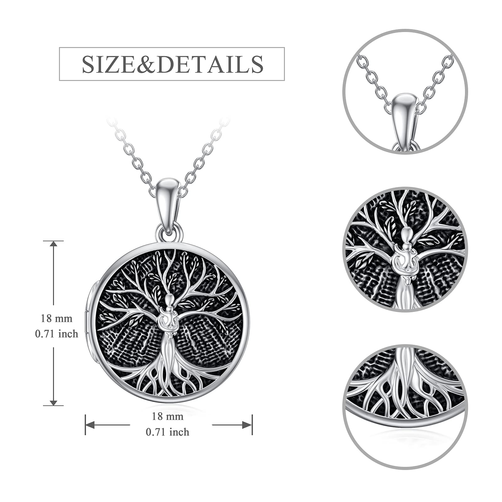 Collana personalizzata con medaglione portafoto con albero della vita, in argento Sterling, per mamma e figlia, regalo di compleanno per donne, mamma, figlia