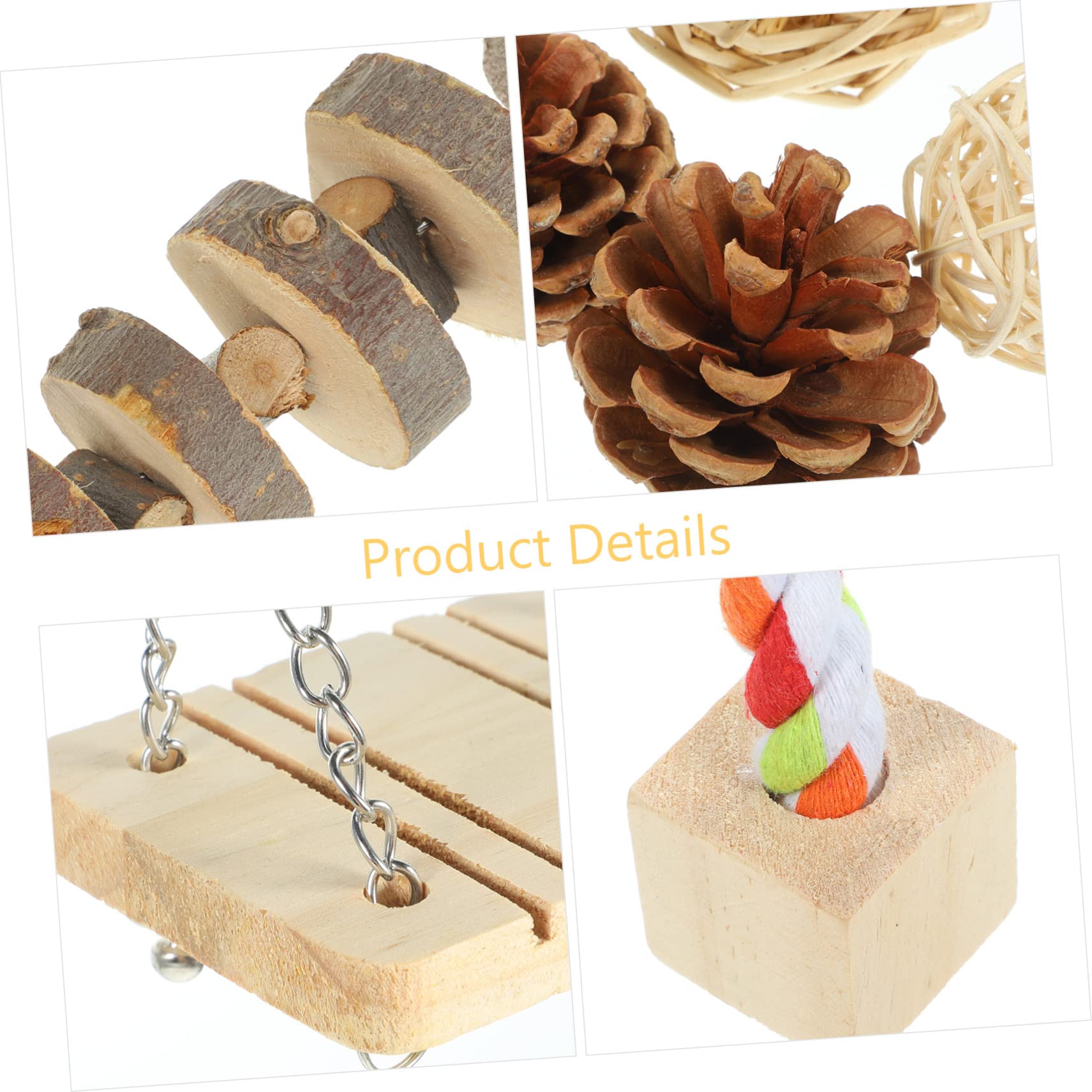 WOONEKY 1satz Hamster Kauspielzeuge Set Mit Schwingschaukel Und Wippe Bissspielzeuge Für Hamster Meerschweinchen Kaninchen Und Andere Kleine Haustierepapierverpackung