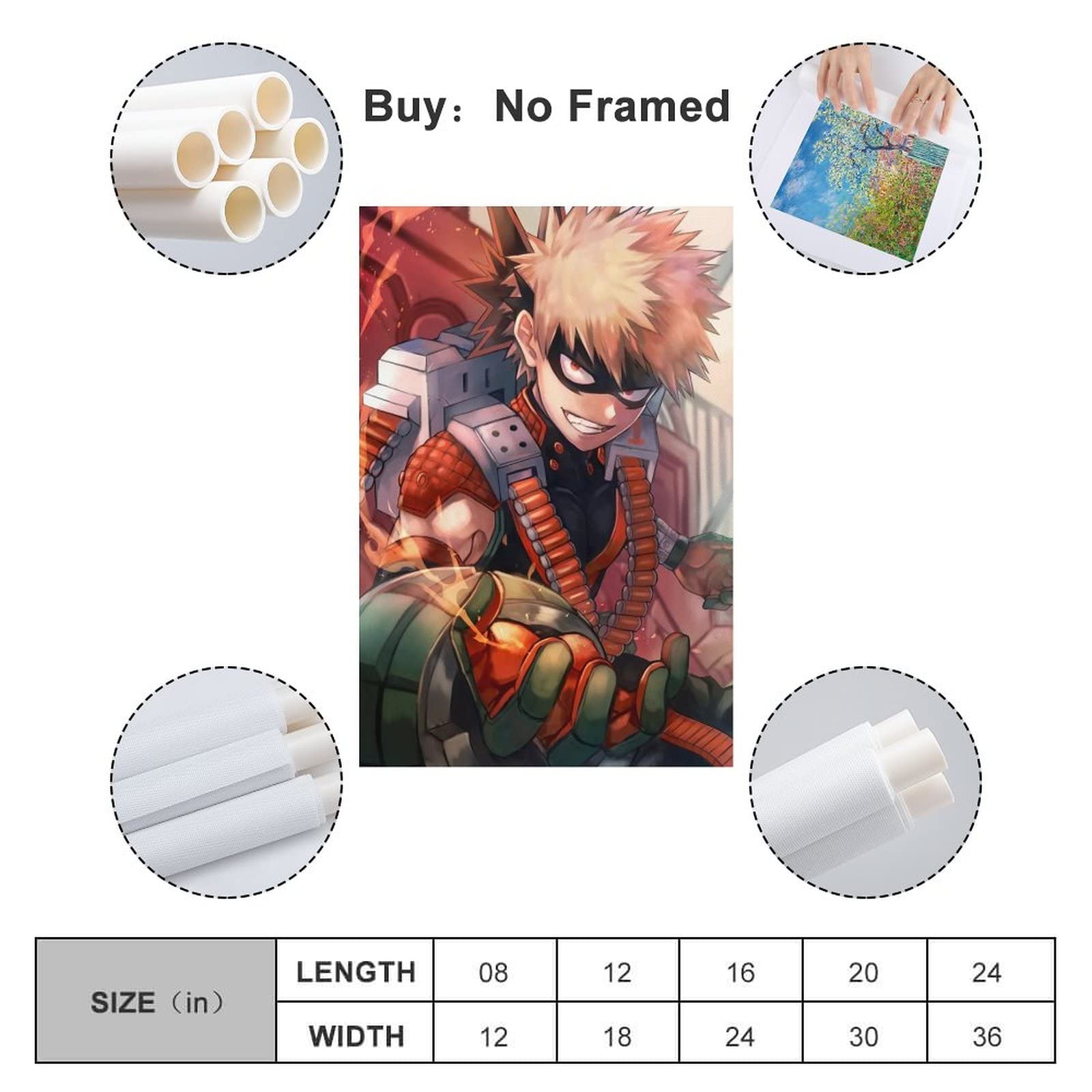 INKLOT Poster Décoratif Bakugo Vs Deku - Impression Sur Toile - Décoration Moderne Pour Chambre à Coucher - 40 X 60 Cm