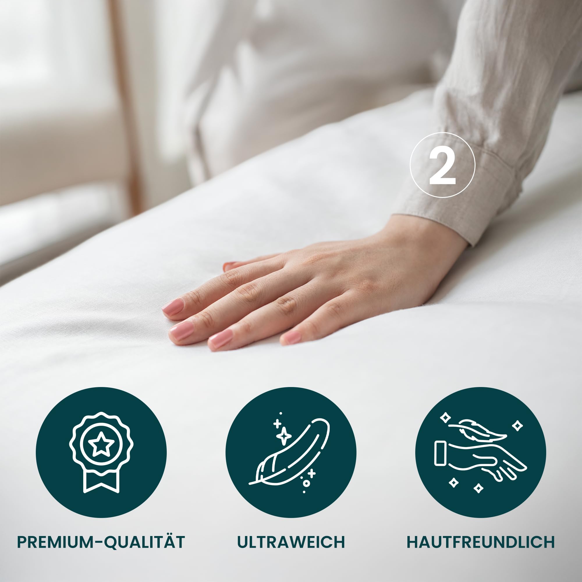 Spannbetttuch Wohnmobil 2 Teilig Fitted Sheet -Sand für Matratze Wohnmobil - Oeko-TEX 100% Baumwolle - 2 Teilig