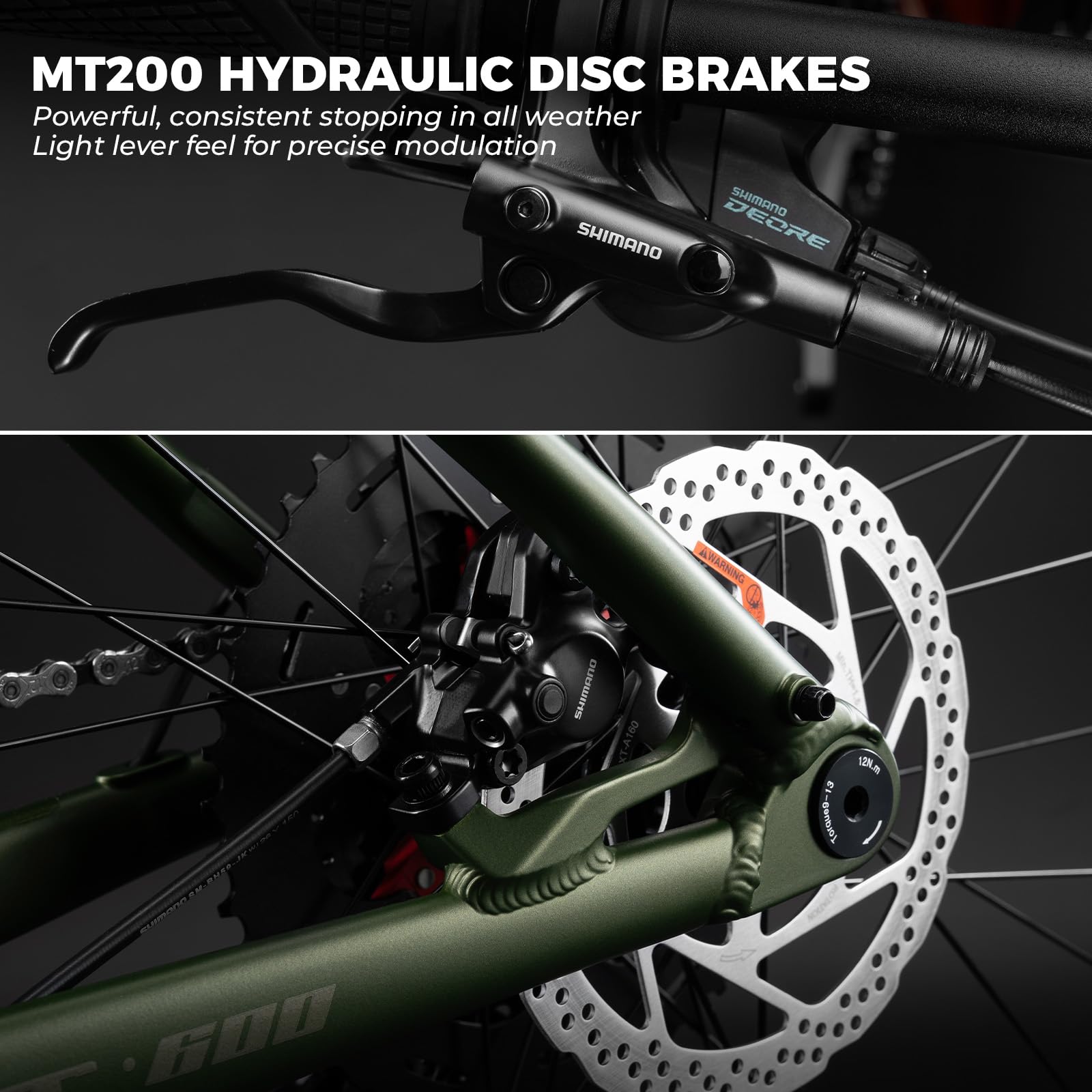 ROCKBROS MT·600 Bicicleta de Montaña Hardtail 29", Cuadro de Aluminio, 1x12 Velocidades, Horquilla de Aire 140 mm, Frenos de Disco Hidráulicos, Neumáticos Antipinchazos, Eje Pasante
