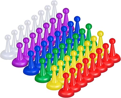 Sumind 48 piezas de juego de mesa de 1 pulgada, peones multicolores, juego de mesa, piezas de ajedrez de plástico para marcadores de mesa,