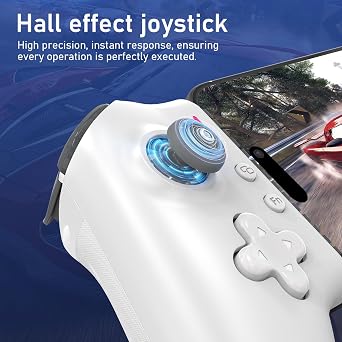 Shiptree Mobile Gaming Controller Kabelloser Handy Controller für iPhone/Android X-BOX PS4 mit Hall-Effekt & Triggern Bluetooth – für M-inecraft Call of Duty Mobile und mehr Weiß