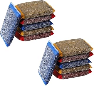 Typutomi 12PCS Kitchen Scrubbing Sponges, Heavy Duty Steel Dish Sponge Non Scratch Cleaning Scrub Sponge Dish Scouring Scrubbers for Dishes, Pots, Pans, Sink,Faucet(Multicolor)