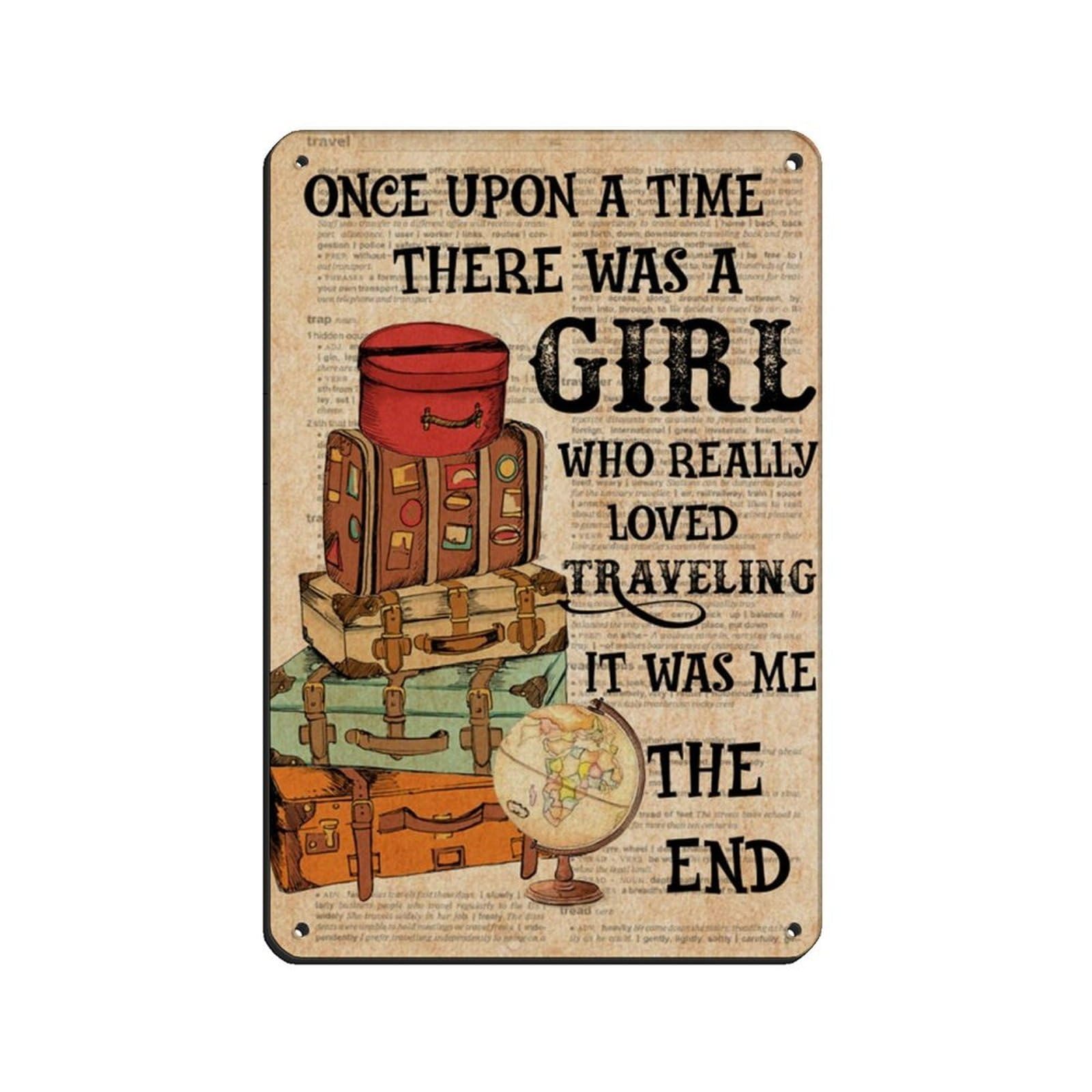 It Was The End Poster, Girl Travel Retro Poster Metal Tin Sign Chic Art Retro Iron Painting Bar People Cave Cafe Family Garage Poster Wall Decoration 8x12inch(20x30cm)