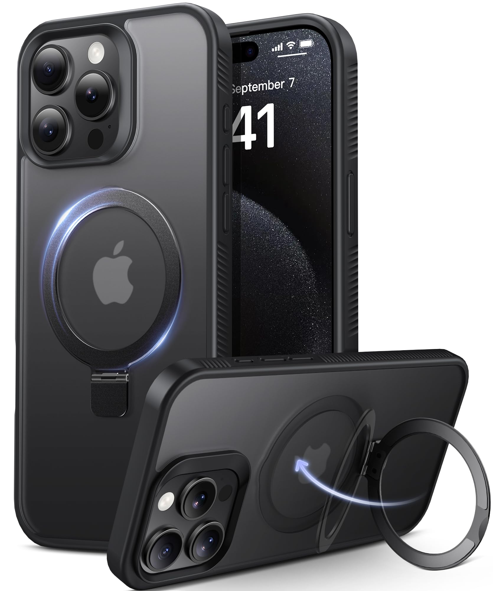 Vihibii for iPhone 16 Pro Max Case with Magnetic Ring Stand, [Compatible with MagSafe], Shockproof Protective Back & Translucent Matte Slim Phone Cover for iPhone 16 Pro Max 6.9" (2024), Black (B0DFWP8JS2) Amazon Price History, Amazon Price Tracker
