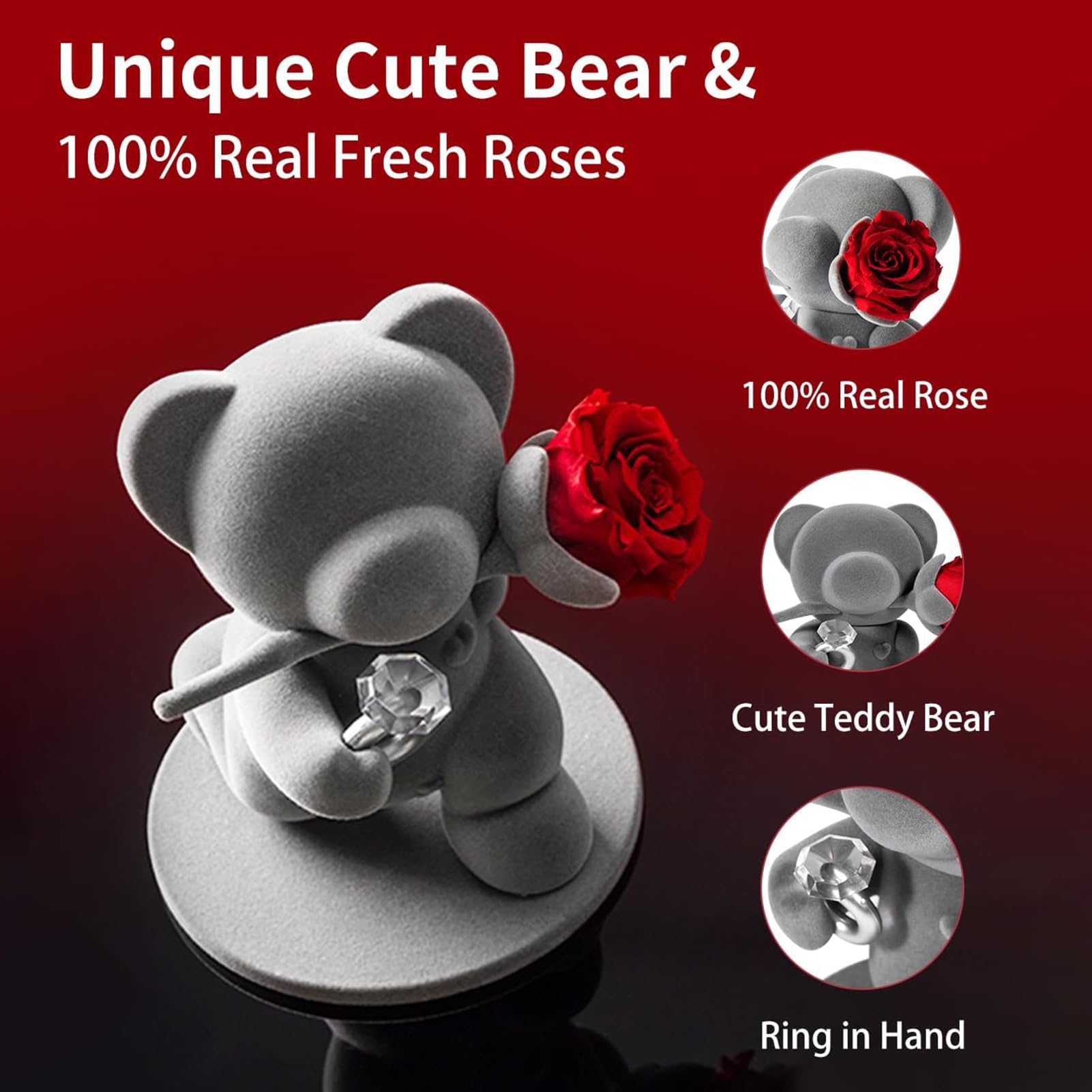 Amazon｜JoyFlower プリザーブドフラワーのかわいいテディベア 永遠の
