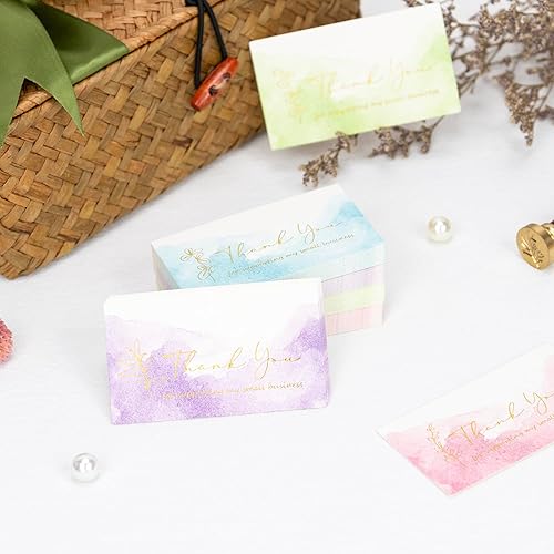 Miniatura 3 de Crisky 150 tarjetas de agradecimiento coloridas de acuarela de 300 GSM para apoyar mi pequeña tarjeta de visita