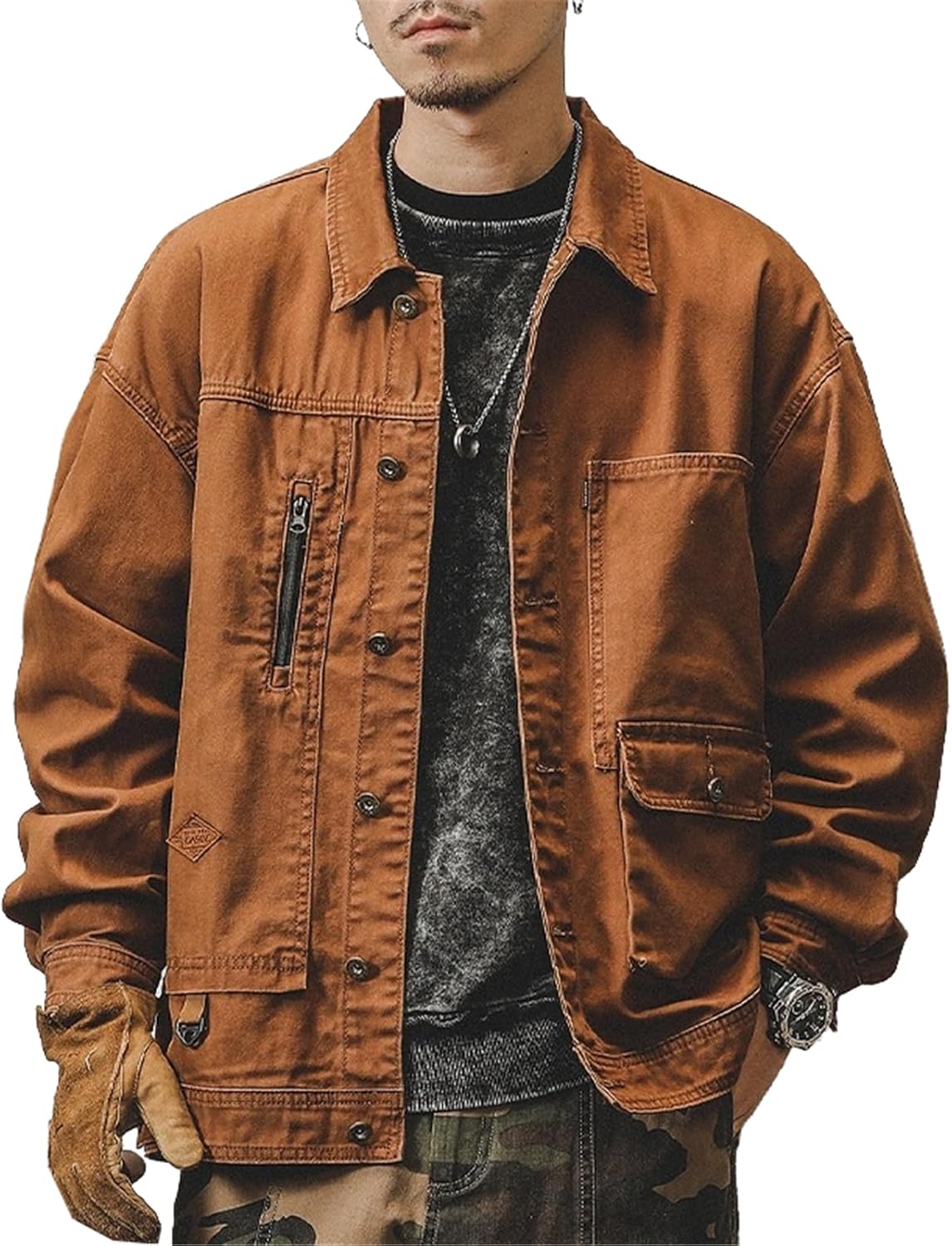 American Workwear Retro Jacket for Men, Spring and Autumn Jacket