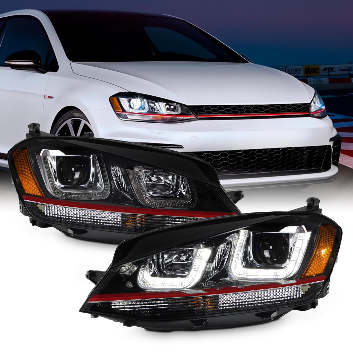 Amazon.com: AKKON - For 15-19 VW Golf GTI SportWagen MK7 [Red Line
