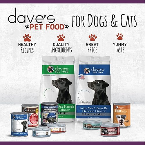 Miniatura 7 de Dave's Pet Food Wet Dog Food (Beef & Rice), Made in USA Naturally Healthy Canned Topper Gluten Free Topper, 13.2 oz (12 Pack)