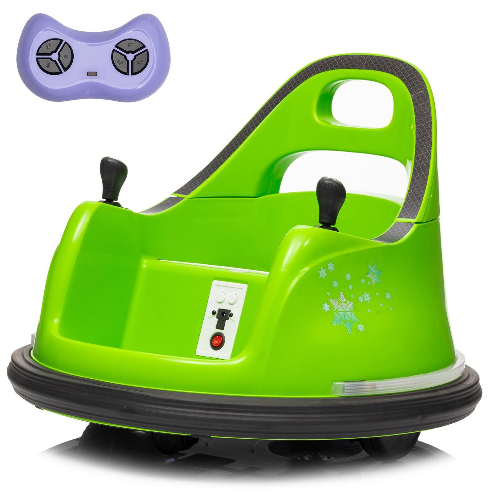 Luibas 12V Electric Ride On Bumper Car, Baby Bumping Toy Car Gifts - Electric Vehicle W/Remote Control, Music, Bright LED Lights and 360 Degree Spin for 1.5-6 Years Old Toddlers, Green