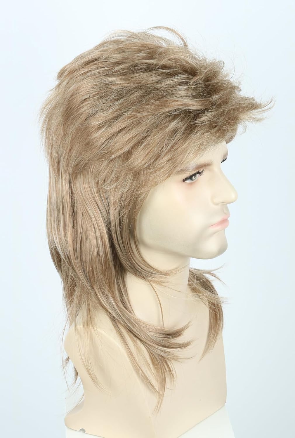 Topcosplay Mullet Wigs for Men 80s Wig Long Wavy Light Brown Costume Party Wigs - Image 3