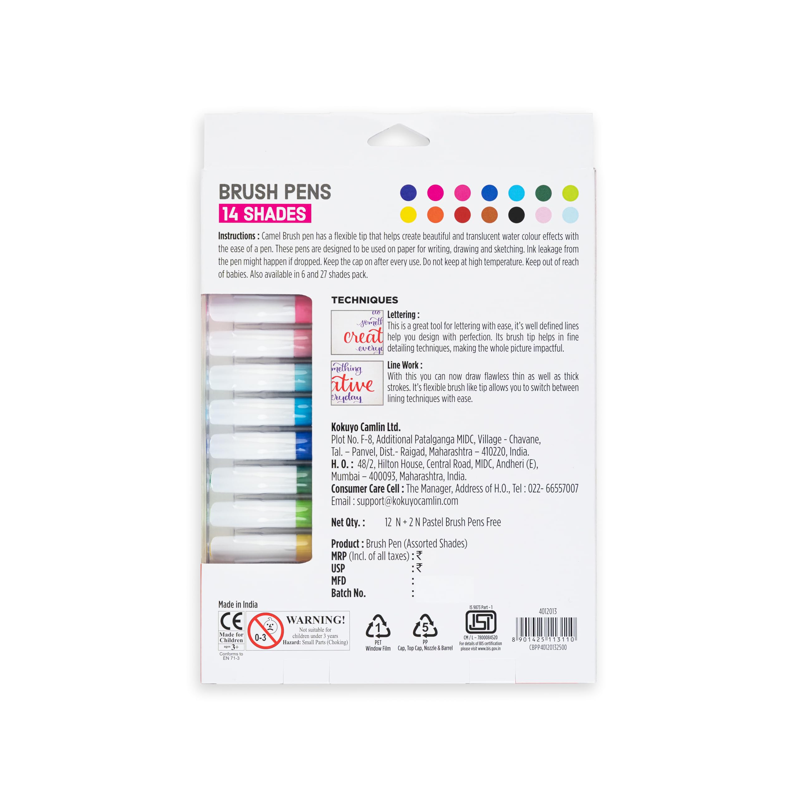 Camel Brush Pens 14 shades — Amazon image 3