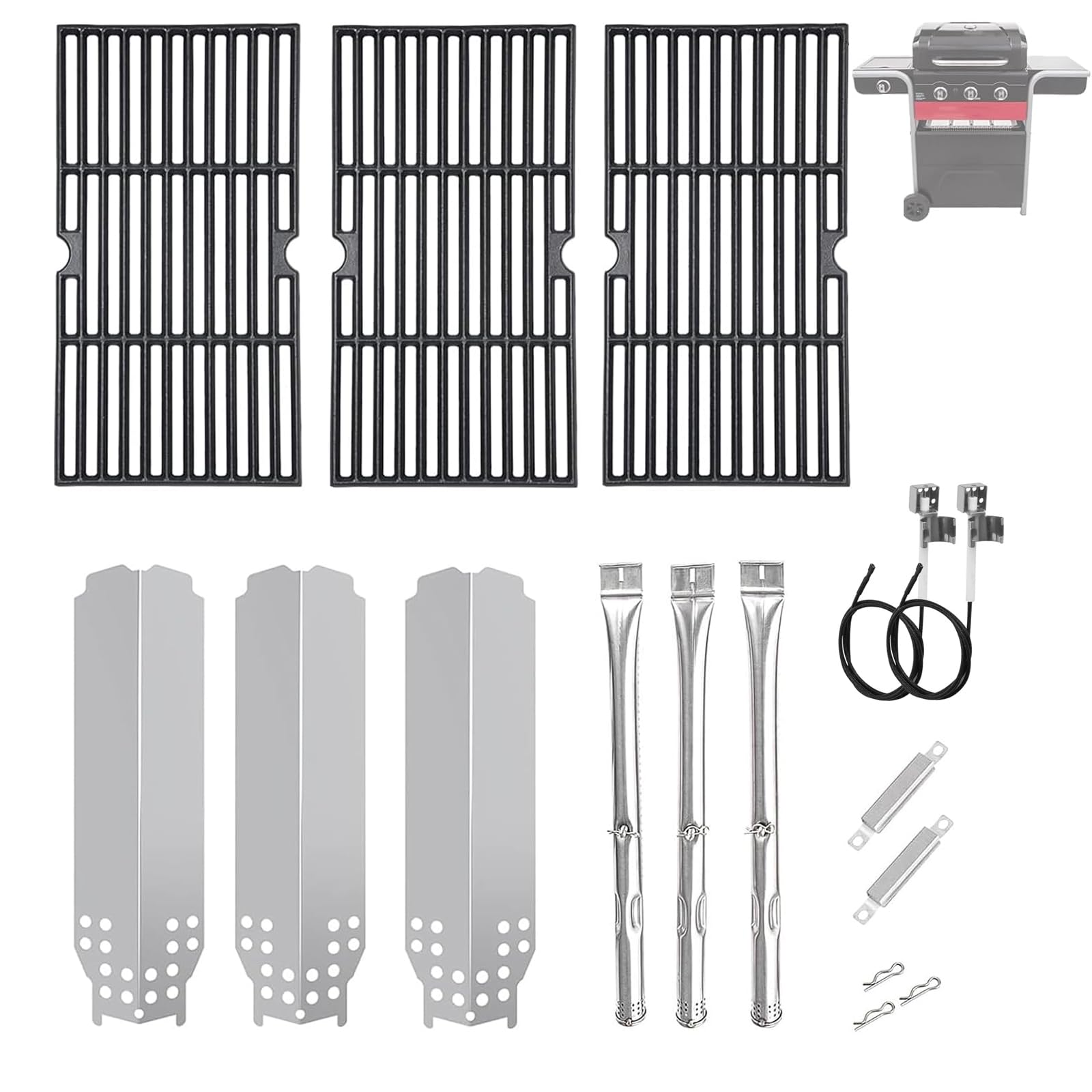 BQMAX Grill Parts Kit for Charbroil Gas2Coal Gas/Charcoal Hybrid Grill 463370516 463370519 463278418 463278419 G421-0001-W1 G553-0002-W1A G466-2500-W1