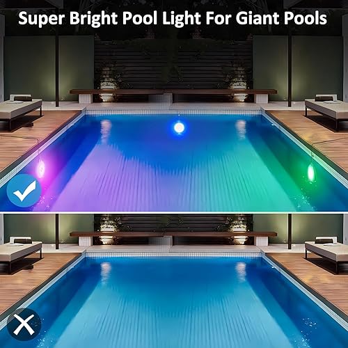 Miniatura 6 de Luces LED de piscina para piscinas sobre el suelo con control remoto, luces subacuáticas regulables de color RGB de 10 W, luces de piscina